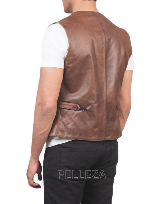 Classic Brown Leather Vest