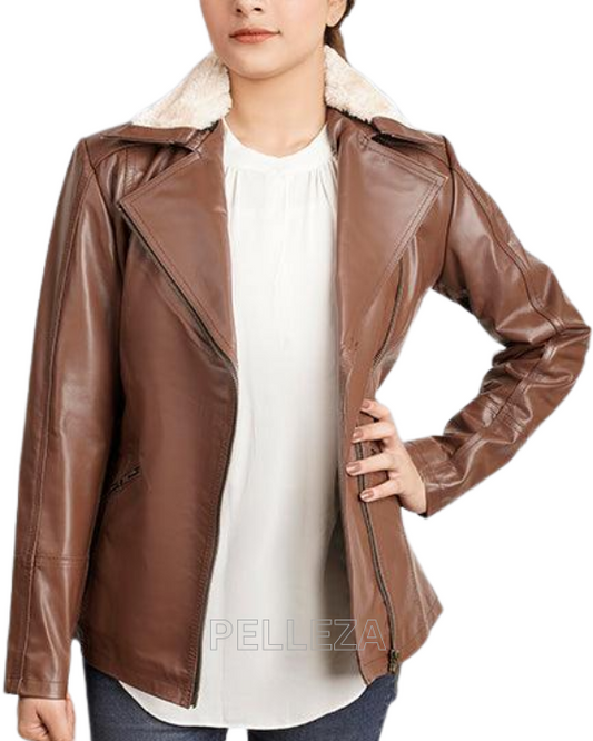 Brown Genuine Leather Motorcycle Jacket