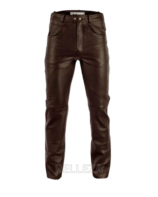 Redmaster Men's Foxhill Brown Leather Pants