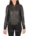 Women's Frank Castle Bomber Black Leather Jacket