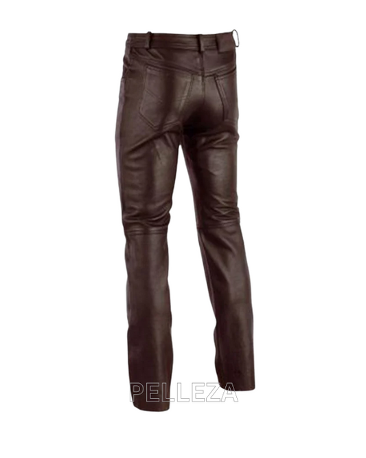 Redmaster Men's Foxhill Brown Leather Pants