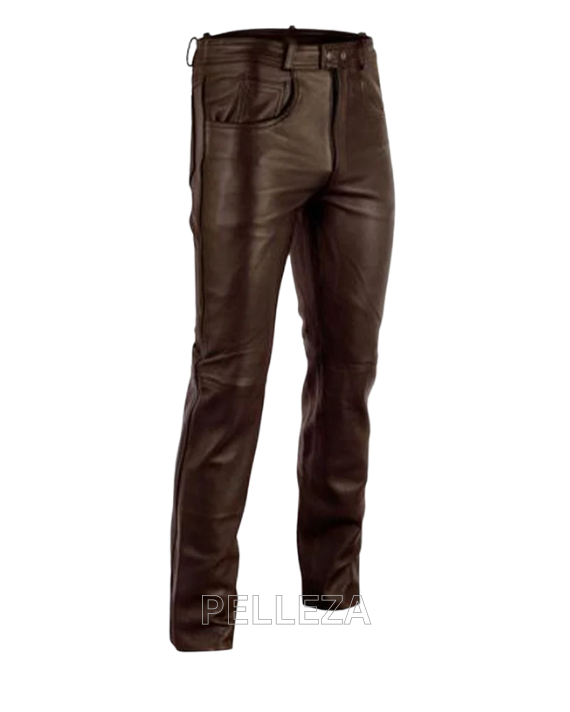 Redmaster Men's Foxhill Brown Leather Pants