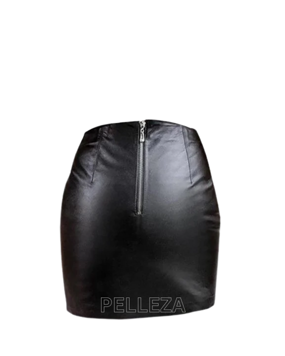 Mandy Black Leather Miniskirt