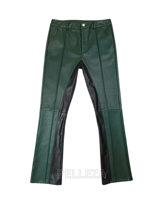 Classy Green Leather Pants For Men