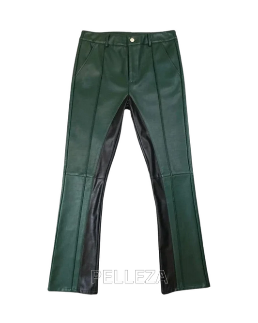 Classy Green Leather Pants For Men