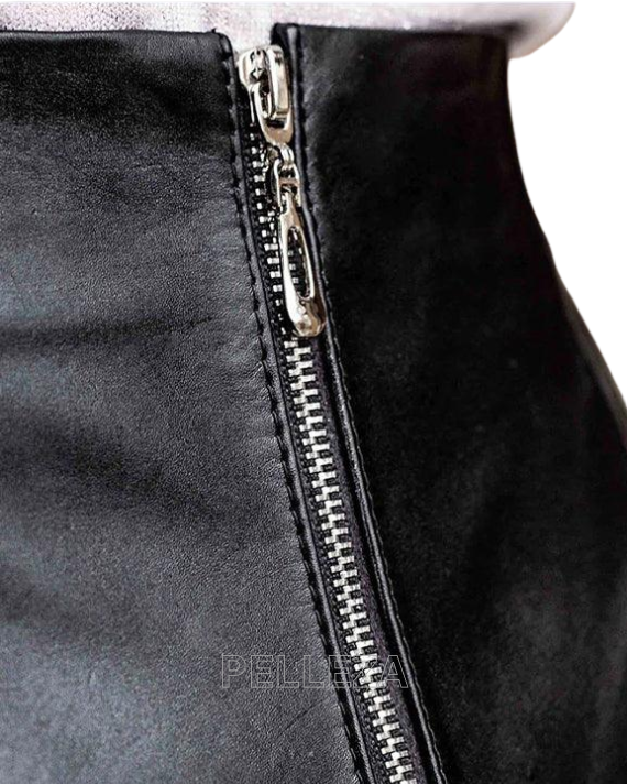 Mandy Black Leather Miniskirt