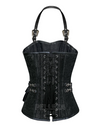 Andrews Black Corset with Strap and Faux Leather Pouch