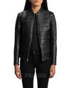 Women's Cityscape Black Leather Biker Jacket