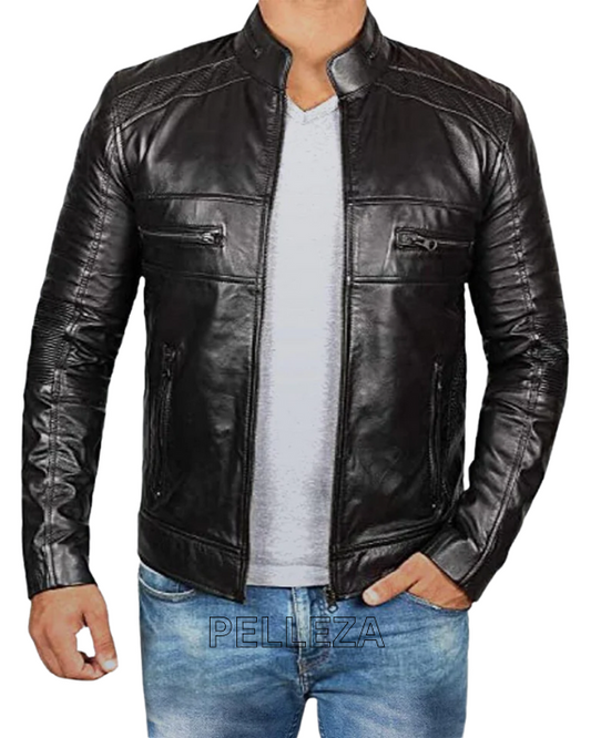 UT Black Leather Fashion Jacket