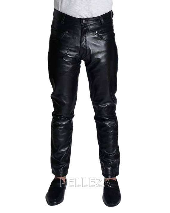 Lambskin Black Leather Pants