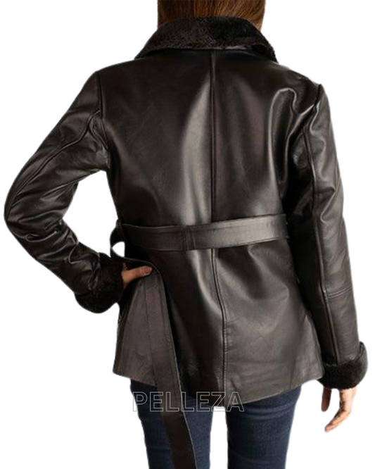 Shearling Black Leather Jacket