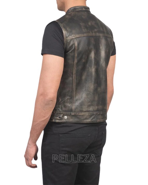 Atlast Distressed Leather Vest