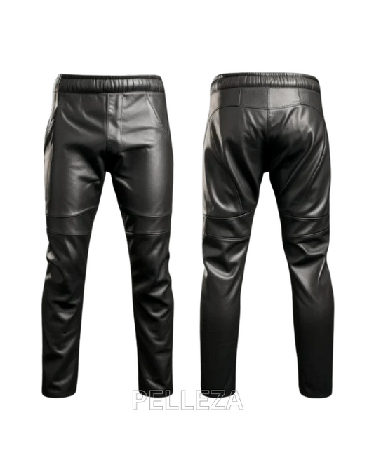 Genuine Leather Trousers For Men in Black