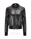 Ladies Sheep Leather Quilted Bomber Jacket – Slim Fit Style