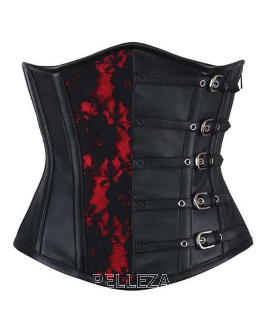 Sasha Genuine Leather Gothic Underbust Corset