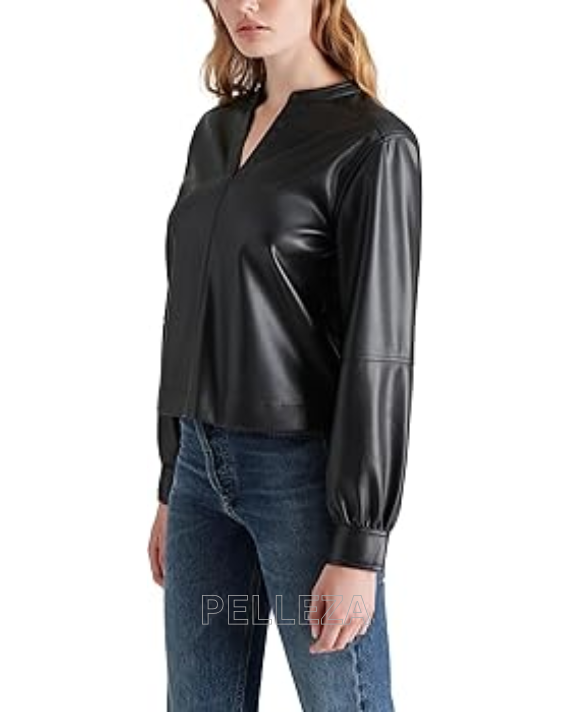 Jayna Faux Leather Top