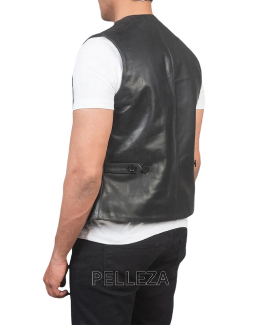 Black Leather Vest