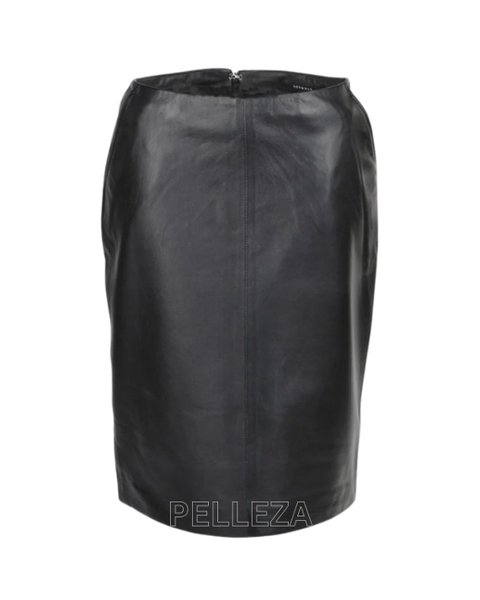 Black Leather Pencil Skirt