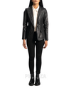 Black Pleated Quilted Blazer