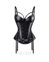 Floral Lace PU Leather Corset