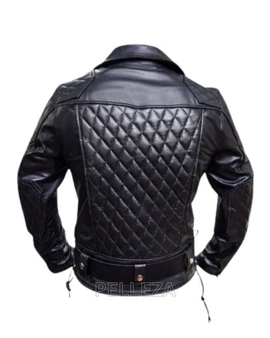 Men’s Biker Jackets Featuring Diamond Quilted Panels