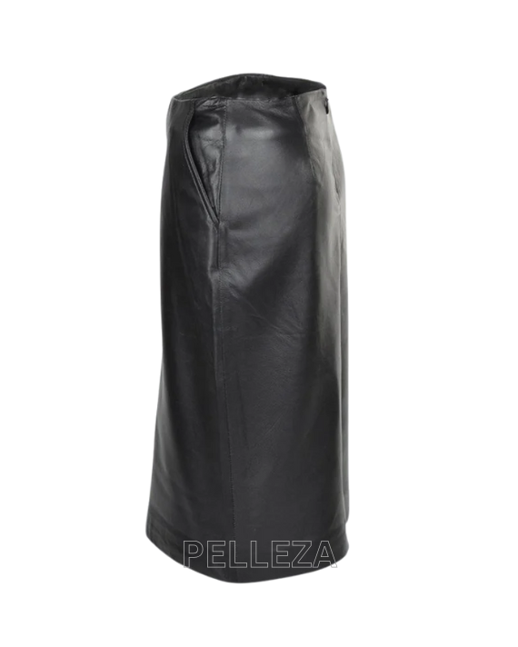 Black Leather Pencil Skirt