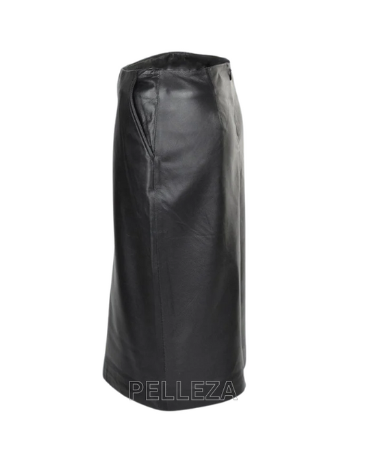 Black Leather Pencil Skirt