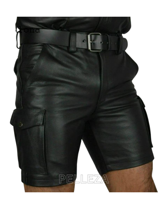 Men’s Leather Cargo Shorts | Stylish & Functional