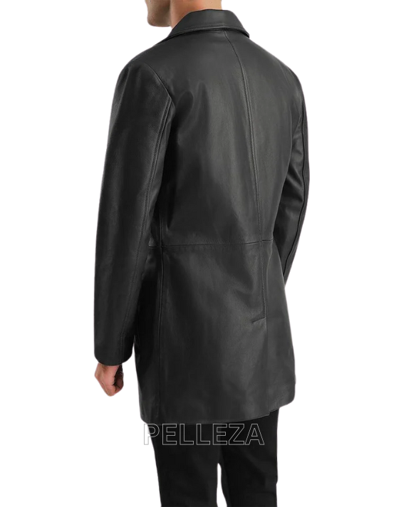 Urban Slate Black Leather Coat