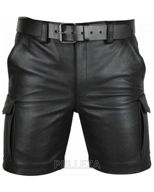 Men’s Leather Cargo Shorts | Stylish & Functional