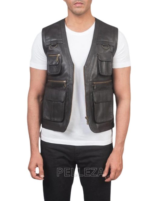 Black Leather Vest
