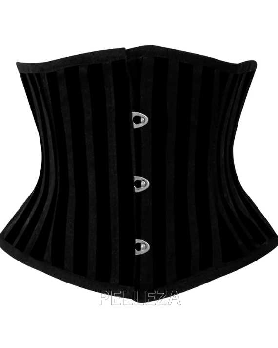 Heavy Duty Black Cotton Mini Cincher Mesh corset