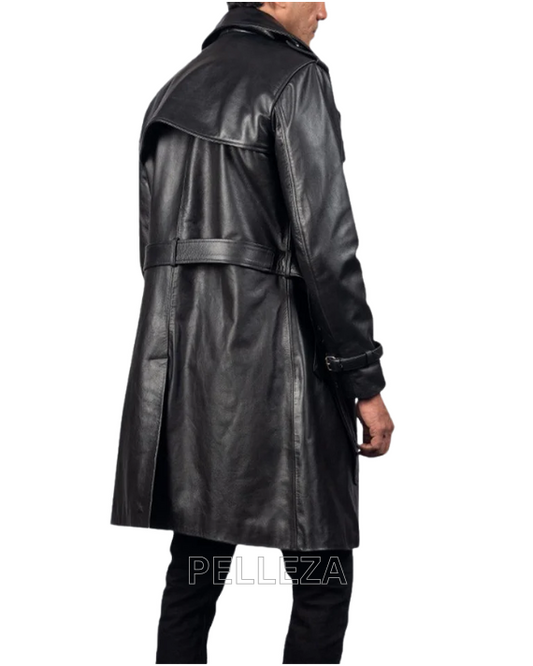 Rayson Black Duster Leather Coat